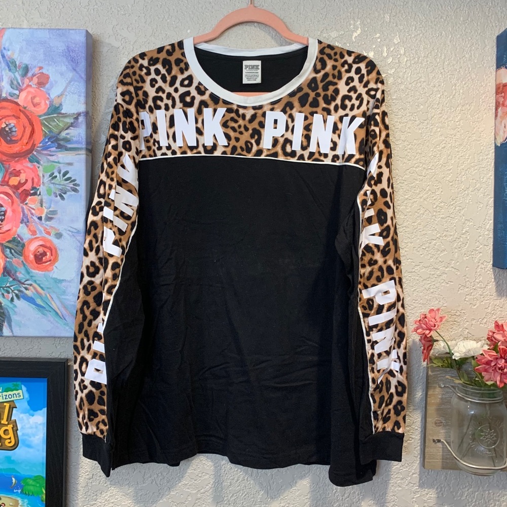 PINK cheetah longsleeve sweater